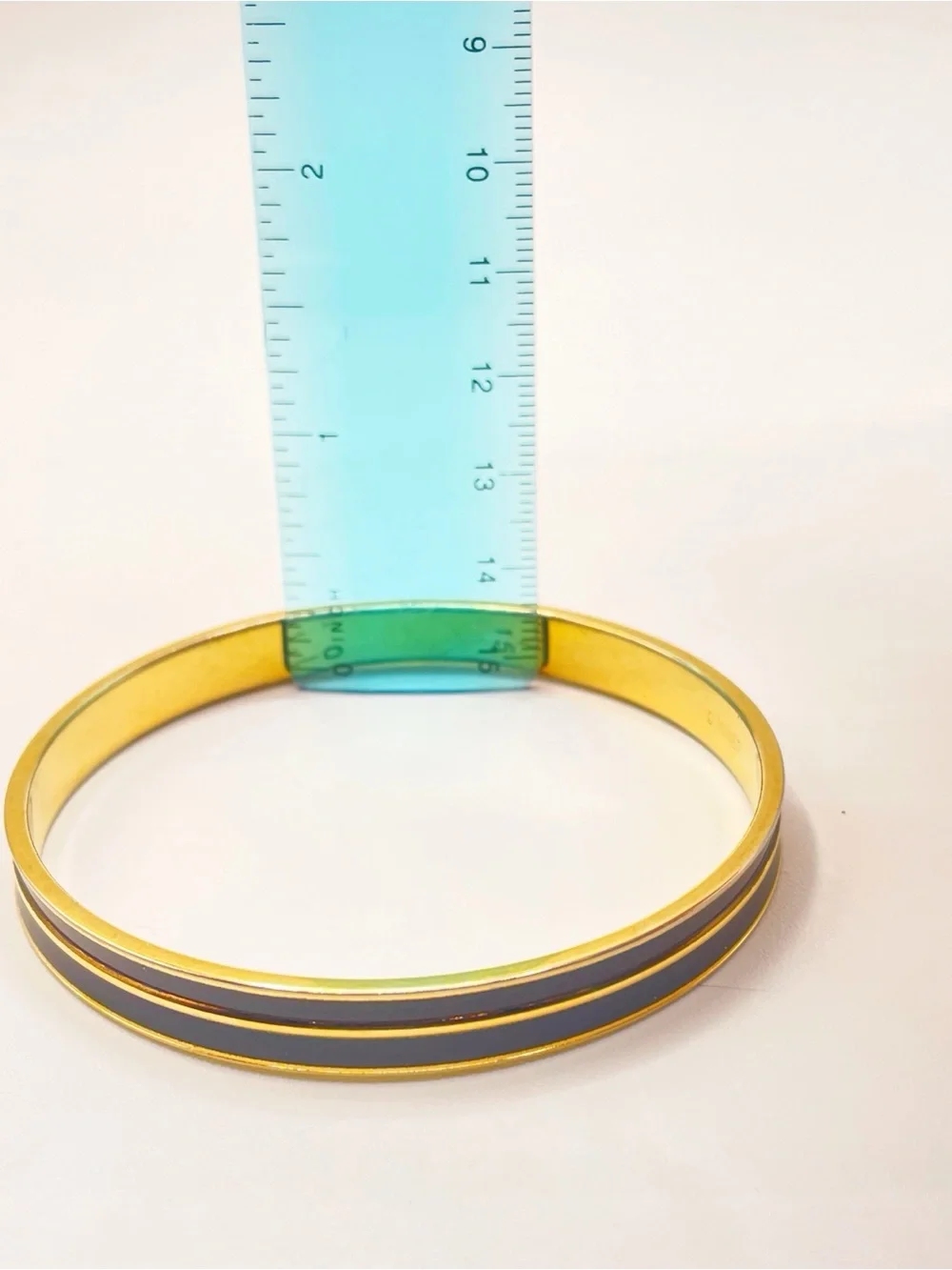 Vintage Monet Bangle Bracelets Set of 3 Gold Plate and Black Enamel Size 7.75